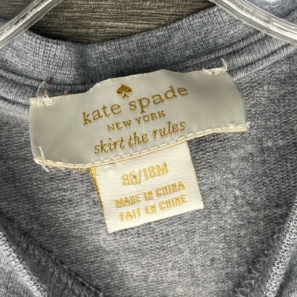 Kate Spade Girl’s Gray Piano Cat Sweatshirt size 18 Months - Picture 3 of 5